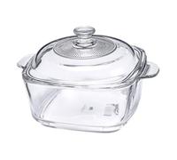 Toyvian Bol de Vidrio Templado Transparente con Tapa Resistente al Horno y Microondas Recipiente Cuadrado para Cocina y Almacenaje Vajilla Delicada para Hogar y Restaurantes
