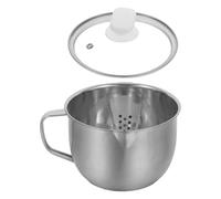 Toyvian Bol Metálico de Acero Inoxidable para Separación de Aceite y Agua con Tapa, Fácil de Limpiar y Multiusos, Adecuado para Restaurantes y Áreas de Procesamiento de Alimentos