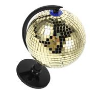 Toyvian Bola de discoteca con espejo reflectante dorado, globo giratorio con mapa del mundo y soporte para escritorio educativo infantil, decoración de mesa de geografía para aula.