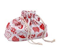 Toyvian Bolsa Bento Japonesa de Doble Capa y Algodón para Almuerzo Cordón, Adecuado para Picnic y Trabajo