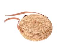 Toyvian Bolsa De Almacenamiento De Ratán Mini Redonda Bolso Bandolera De Ratán Mano Bolso Informal Para Mujer Para Uso Diario o Viajes