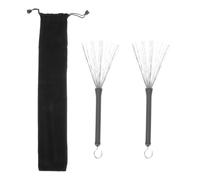 Toyvian Bolsa para Cepillos de Batería de Jazz con Cepillo de Alambre de Acero Inoxidable para Percusión Incluye Bolsa de Transporte para Protección