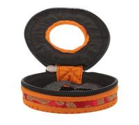 Toyvian Bolsa para Platillos de Dedo Tingsha Mediana de 8,5 Cm, Funda de Tela Bordada a Mano, Contenedor Cremallera para Campanas de Percusión Manual, Accesorio para Instrumentos