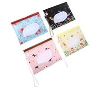 Toyvian Bolsa Porta Toallitas Portátil de Eva Reutilizable y Recargable Dispensador, Diseño Compacto y Práctico para Usar al Salir, Pack de 4 Unidades