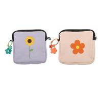 Toyvian Bolsas para Compresas Higiénicas de Lona 2 Piezas Bolso Portátil para Almacenamiento Femenino Diseño Compacto Rosa y Morado Adecuado para Viaje y Uso Diario