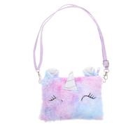 Toyvian Bolso Bandolera de Felpa con Diseño de Unicornio Mini, Monedero para Niñas, Color Morado Claro, Estilo Unisex, Bolso Portátil para Uso Diario y Regalos, Tamaño Pequeño