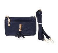 Toyvian Bolso Bandolera de Pu para Mujer Borlas, Tamaño Pequeño, Color Azul Real, Correa Ajustable y Diseño Cuadrado, Adecuado para Compras, Trabajo y Uso Diario