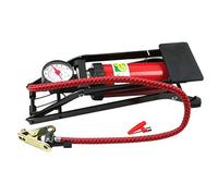 Toyvian Bomba de Pie para Neumáticos de Coche y Bicicleta Inflador de Piso de Alta Presión Tamaño Grande Tubo Rojo Resistente Manómetro y Pedal Antideslizante Uso Multifuncional para