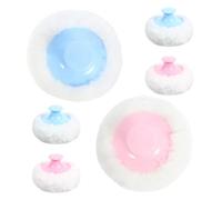 Toyvian Borlas Suaves para Talco Corporal 6 Piezas, Aplicador Esponjoso de Polvo para Ñiño, Mini Borla de Maquillaje Portátil en Colores Azul y Rosa, Kit de Cuidado Infantil para Polvos