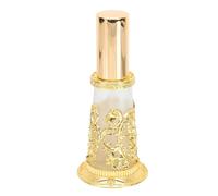 Toyvian Botella de Perfume de Vidrio y Aleación Dorada de 30ml Base de Flor de Loto, Frasco Portátil de Oriente Medio para Aceites Esenciales y Decoración del Hogar