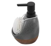 Toyvian Botella de Prensa de Cerámica Dispensador de Jabón Líquido y Soporte para Esponja Rellenable para Baño y Cocina Ahorra Espacio la Encimera