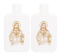 Toyvian Botellas de Agua Cristiana Rellenables 2 Piezas 100 Ml Color Lechoso Cruz Dorada para Rituales Católicos y Decoraciones Religiosas de Iglesia