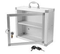 Toyvian Botiquín de Pared Reforzado de Aleación y Acrílico Compartimentos Integrados para Medicinas y Teléfono, Adecuado para Gestión de Objetos Perdidos en Espacios Públicos