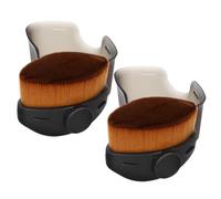 Toyvian Brocha de Base Líquida para Mujer 2 Piezas con Tapa, Cerdas Suaves y Alta Densidad, Pincel Portátil Ovalado para Maquillaje en Polvo y Corrector, Set de Brochas de Maquillaje