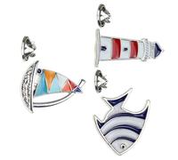 Toyvian Broche de Aleación Estilo Marino 3 Piezas Diseño Tropical de Peces y Faro, Broche de Clip Decorativo para Mujer, Accesorio para Ropa y Fiesta, Obsequio Náutico Elegante