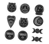 Toyvian Broche de Aleación Punk Vintage Negro, Set de 10 Piezas Diseño de Sombrero de Bruja y Elementos Góticos, Accesorios para Ropa, Mochilas y Bufandas, Estilo Estilo Estilo Aleatorio