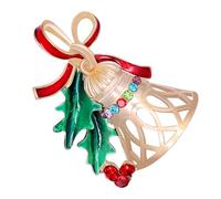 Toyvian Broche de Campana Navideña de Aleación Esmalte y Cristales Accesorio Femenino para Bufandas y Suéteres Pin de Solapa para Mujer Joyas Navideñas Elegantes para Fiesta