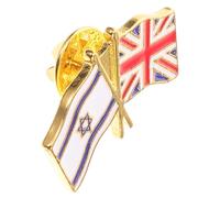 Toyvian Broche de Metal Diseño en Forma de Bandera Bandera del Reino Unido e Israel, Pin de Solapa de Aleación de Zinc Resistente al Óxido para Accesorios de Moda