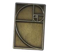 Toyvian Broche de Metal Diseño Matemático en Espiral, Insignia Vintage Medieval Dorada Proporción Áurea, Pin Gráfico Digital para Mochila y Abrigo, Accesorio para Profesores y Eventos