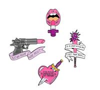 Toyvian Broche de Moda para Mujer 4 Piezas Diseño Creativo de Lápiz Labial, Broche de Aleación Duradero en Colores Variados, Accesorio de Ropa para Obsequio y Decoración de Personalidad