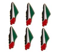 Toyvian Broche de Solapa Bandera Palestina Metálico Artesanal, 6 Piezas, Accesorio Decorativo para Hombre y Mujer, Adecuado para Ropa, Bufanda y Sombrero, Diseño Exclusivo Tamaño
