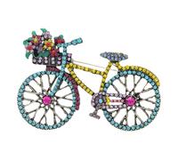 Toyvian Broche de Solapa Bicicleta Gemas de Imitación, Pin Decorativo de Metal Azul Vintage para Mujer, Accesorio de Ropa y Bufanda, Broche Creativo para Uso Diario y Regalos