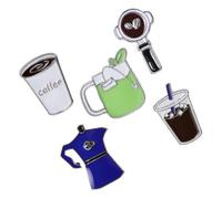 Toyvian Broches Creativos de Café para Mujer, Pin Decorativo de Aleación, Conjunto de 5 Unidades, para Mochilas y Ropa, Accesorios Estéticos en Color Café Diseño Original