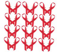 Toyvian Broches de Lazo Rojo para Concienciación del Sida y Cáncer, 200 Pines Grandes de Metal, Color Rojo Intenso, para Eventos Benéficos y Apoyo Social