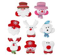 Toyvian - Broches de Navidad con luces LED, 8 unidades, diseño de Papá Noel