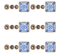 Toyvian Broches de Presión Multifuncionales de Aleación y Vidrio Azul y Blanco Estilo Porcelana China 17 MM 6 Unidades Accesorios Profesionales para Manualidades Decoración y
