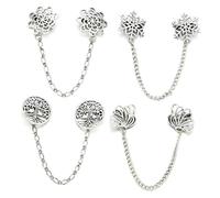 Toyvian Broches Metálicos para Cárdigan Vintage 4 Piezas con Cadena y Borlas Clip de Solapa para Suéter Camisa y Vestido Accesorio de Moda para Mujer Pin Broche Ropa Mujer