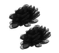 Toyvian Broches Para Zapatos De Tacón Alto Decorativos, Accesorios Desmontables De Tela Negro Sólido, Para Mujer Bodas y Fiestas, Clip Floral Elegante 2 Piezas