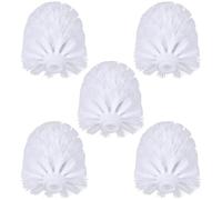 Toyvian Cabezal de Cepillo para Baño, 5 Repuestos Plásticos Blancos, Tamaño 80X100 MM, Diseño Autoblocante, para Limpieza de Inodoros y Baños