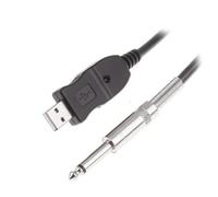 Toyvian Cable de Guitarra USB Profesional con Protección y Refuerzo de Señal de Audio, Conector Jack 6.5mm y Diseño Duradero de Plástico y Metal Negro para Grabación en Estudio