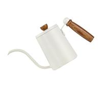 Toyvian Cafetera de Goteo Manual de Acero Inoxidable de 600ml Boquilla Larga y Mango de Madera Sólida, Diseño Antideslizante Adecuado para Preparar Café en Casa o Cafeterías