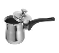 Toyvian Cafetera Turca de Acero Inoxidable 180 Ml con Tapa Cafetera para Camping y Estufa Jarra Pequeña para Calentar Leche y Derretir Mantequilla Apta para Inducción y Uso Doméstico