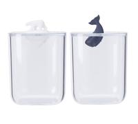 Toyvian Caja Acrílica para Discos de Algodón y Palillos de Dientes, Organizador Transparente 2 Piezas Tapa Antipolvo para Baño y Maquillaje, Almacenamiento Compacto y Multifuncional