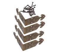 Toyvian Caja De 4 Juegos Guardia De Esquina Protector De Esquina Decorativo Protector De Esquinas De Muebles Protector De Esquina De Cofre De Madera Muebles Retro Metal Latón Accesorios