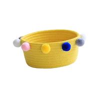 Toyvian Caja De Almacenamiento De Algodón Huevo Mini Cesto De Ropa De Cuerda Tejida Cesta De Almacenamiento De Ratán Cestos Cestas Cesta De Basura Cesta De Escritorio Rota Tela Oficina