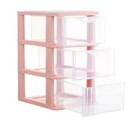 Toyvian Caja de Almacenamiento de Escritorio Transparente Cajones Apilables de Plástico Pp, Organizador Resistente para Cosméticos y Artículos del Hogar en Ambiente Desktop