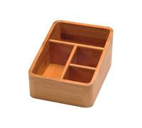 Toyvian Caja de Almacenamiento de Maquillaje y Estuche para Mandos a Distancia en Bambú Diseño de Esquina Redonda y Proceso de Carbonización para Escritorio y Sala de Estar 7.7x5.7x4.3