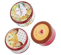 Toyvian Caja de Hojalata para Dulces 5.2 Pulgadas 3 Piezas, Embalaje para Galletas, Golosinas y Regalos de Fiesta, Caja Metálica Resistente y Decorativa para Envolver Estilo