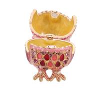 Toyvian Caja de Joyería Vintage de Metal con Estatua de Búho Esmaltado Caja con Bisagra para Anillos y Pendientes Organizador Decorativo para Escritorio y Centro de Mesa Color Rosa