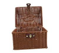 Toyvian Caja de Mahjong Retro de Ratan Mano Caja Decorativa de Almacenamiento para Decoración y Transporte Seguro de Fichas