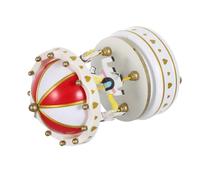 Toyvian Caja de Música de Carrusel Blanca Modelo 1 Mecanismo de Cuerda Manual Adorno Navideño Vintage Caballo Giratorio Decoración para Escritorio y Obsequio de Cumpleaños Recuerdo