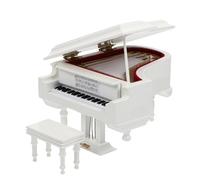 Toyvian Caja de Música Mini Piano Triangular Blanca 14X11X9 CM Melodía Portátil para Decoración de Escritorio y Obsequio de Cumpleaños