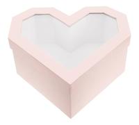 Toyvian Caja de Obsequio Transparente en Forma de Corazón Poligonal, Color Rosa, Caja Decorativa para Flores y Joyas, Adecuado para San Valentín y Embalaje de Regalos, Estuche Floral