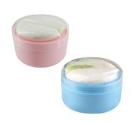 Toyvian Caja de Polvos para Bebés 2 Piezas Esponja y Abs, Fácil de Secar Deformación, Estuche Portátil para Almacenamiento de Talco en Recién Nacidos