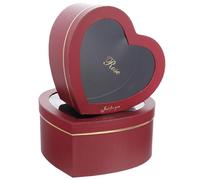 Toyvian Caja de Regalo en Forma de Corazón con Ventana Transparente Set de 2 Piezas Tamaño Mediano Color Rojo Caja de Papel para Arreglos Florísticos Adecuada para San Valentín y