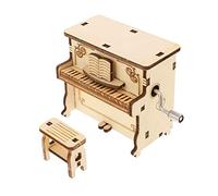 Toyvian Caja Musical Rompecabezas 3D De Piano De Madera DIY Juguete Educativo Manualidades Sin Baterías para Niños Y Adultos